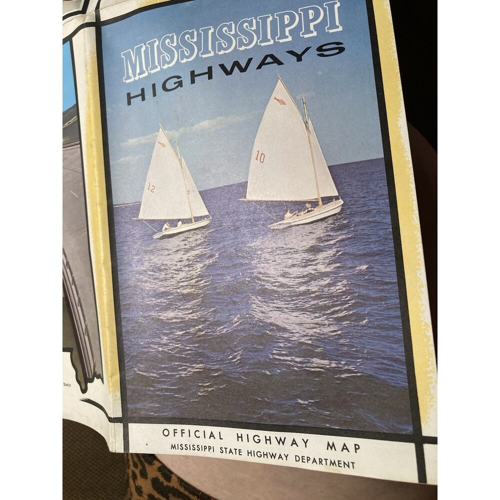 1963 Mississippi State Highways Map ATLAS VINTAGE folded Car Map